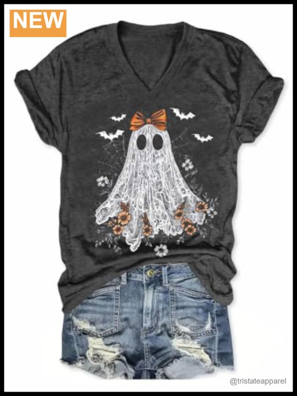 Women's V-Neck Boho Floral Graphic T-Shirt Short Sleeve Casual Summer Tee